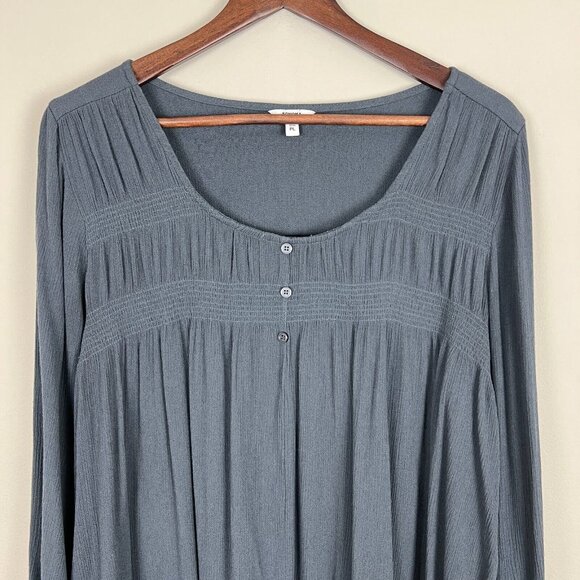 Sonoma Bouse Top Womens PL Petite Large Gray Long‎ Sleeve Boho Flowy Peasant - Picture 3 of 9